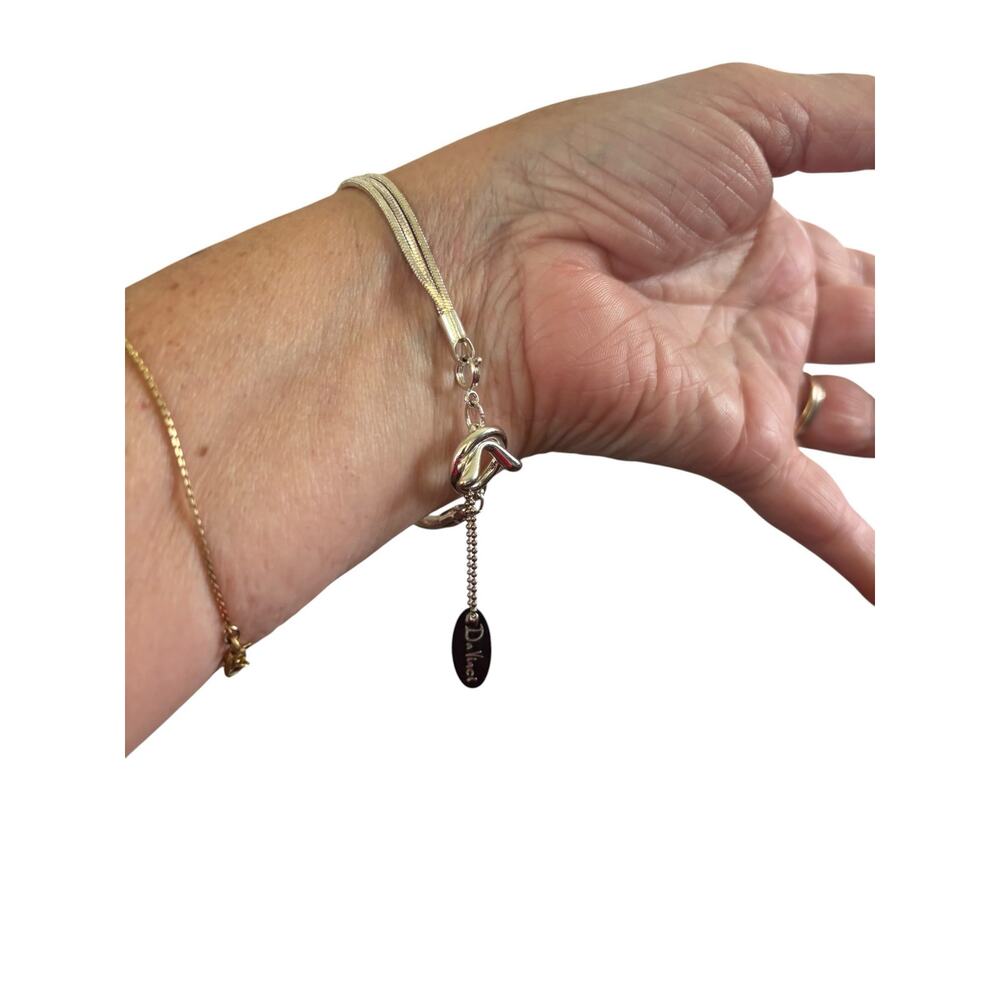DiVinchi Silver Mesh Bracelet Multi Strand Snake Chain Toggle Clasp NWT 7” - Picture 2 of 10